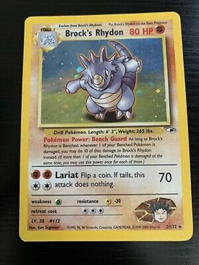 Brock's Rhydon 2/132 Holo Rare Pokemon Card